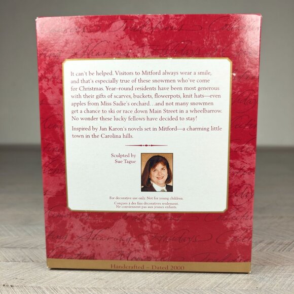 Vintage Hallmark Keepsake 2000 Race Down Main Street Mitford Snowmen Ornaments - Picture 3 of 4